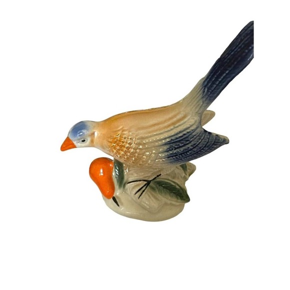 Vintage Lusterware Birds Avifauna with Fruit Made in Brazil Ceramic Figurines - Picture 5 of 16